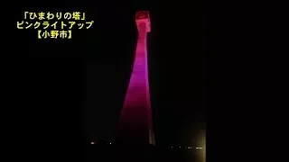 【北播磨の音風景】⑫「ひまわりの塔」ピンクライトアップ【小野市】